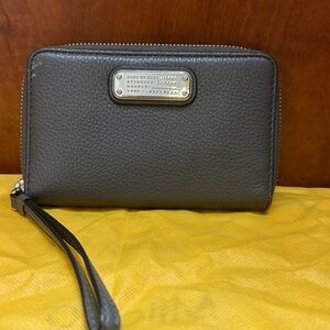 Marc By Marc Jacobs Gray Wristlet with Silver Accents